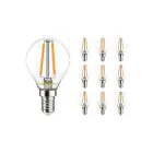 Voordeelpak 10x Noxion Lucent Lustre LED E14 Kogel Filament Helder 2.5W 250lm - 822-827 Dim To Warm | Dimbaar - Vervangt 25W