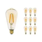 Voordeelpak 10x Noxion Lucent LED E27 Edison Filament Amber 7.2W 630lm -  822 Zeer Warm Wit | Dimbaar - Vervangt 50W