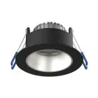 Noxion LED Spot Ares Diep ring Zwart 6W 540lm 927-940 3CCT - met Binnenring Zilver | Zaagmaat 68mm
